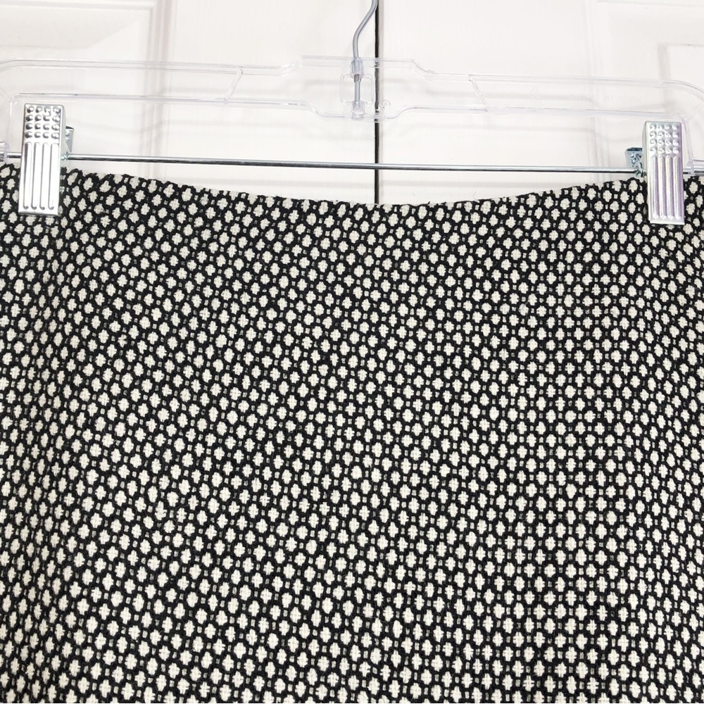 Lord & Taylor Black Ivory Tweed Dot Print Wool Blend Midi Pencil Skirt 16 - Picture 5 of 15